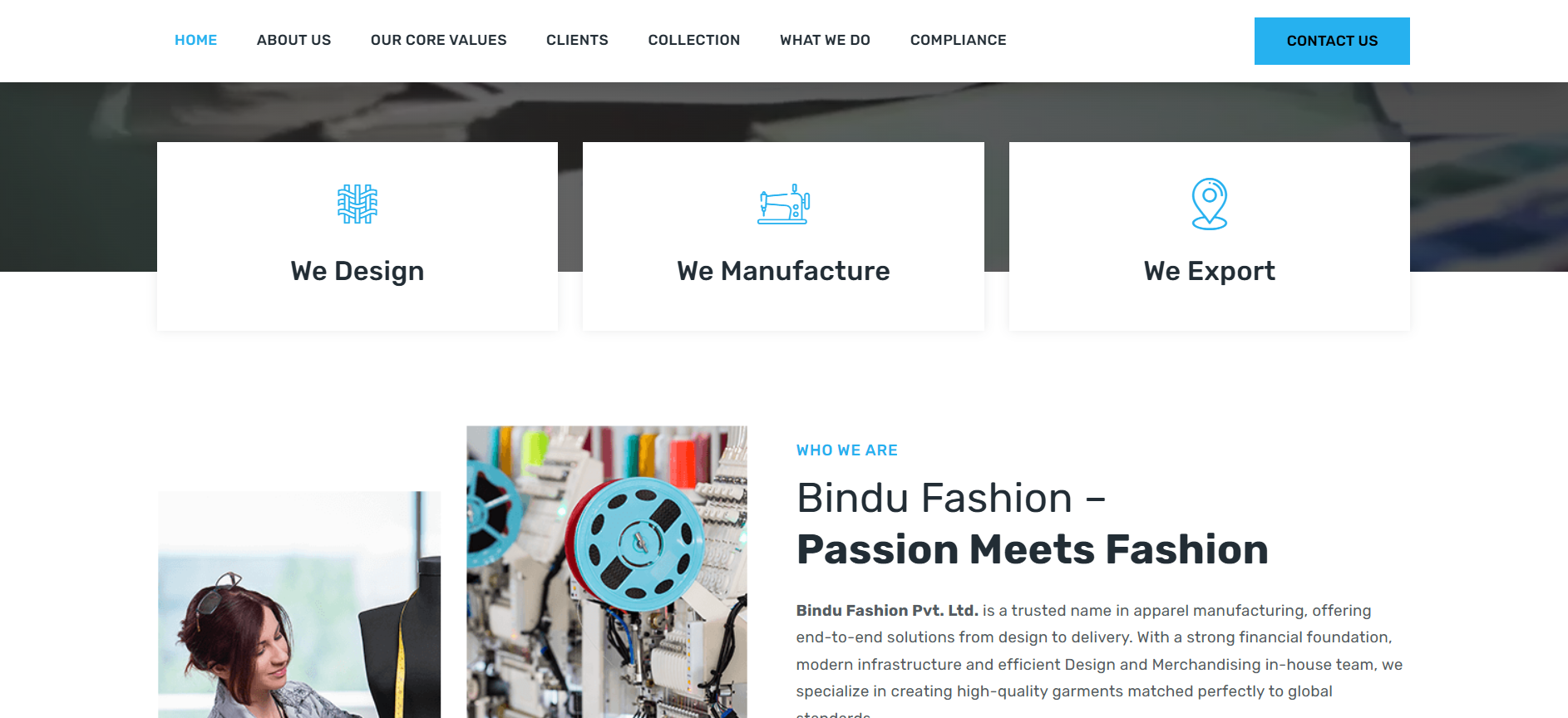 Bindu Fashion House website