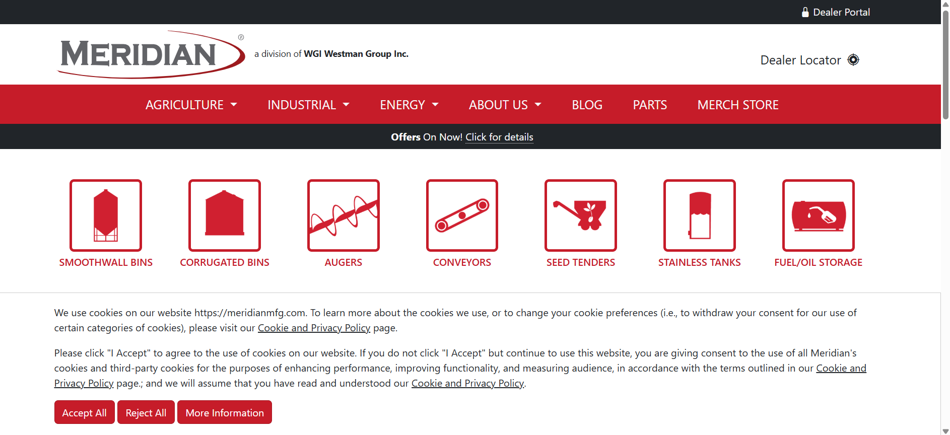 Meridian Manufacturing Co. website